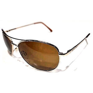Suncloud Small Gold Metal Brown Aviator Sunglasses